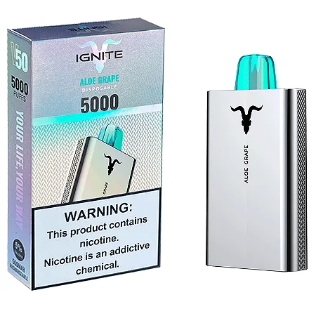 IGNITE V50 Descartável Aloe Grape - 5000 Puffs